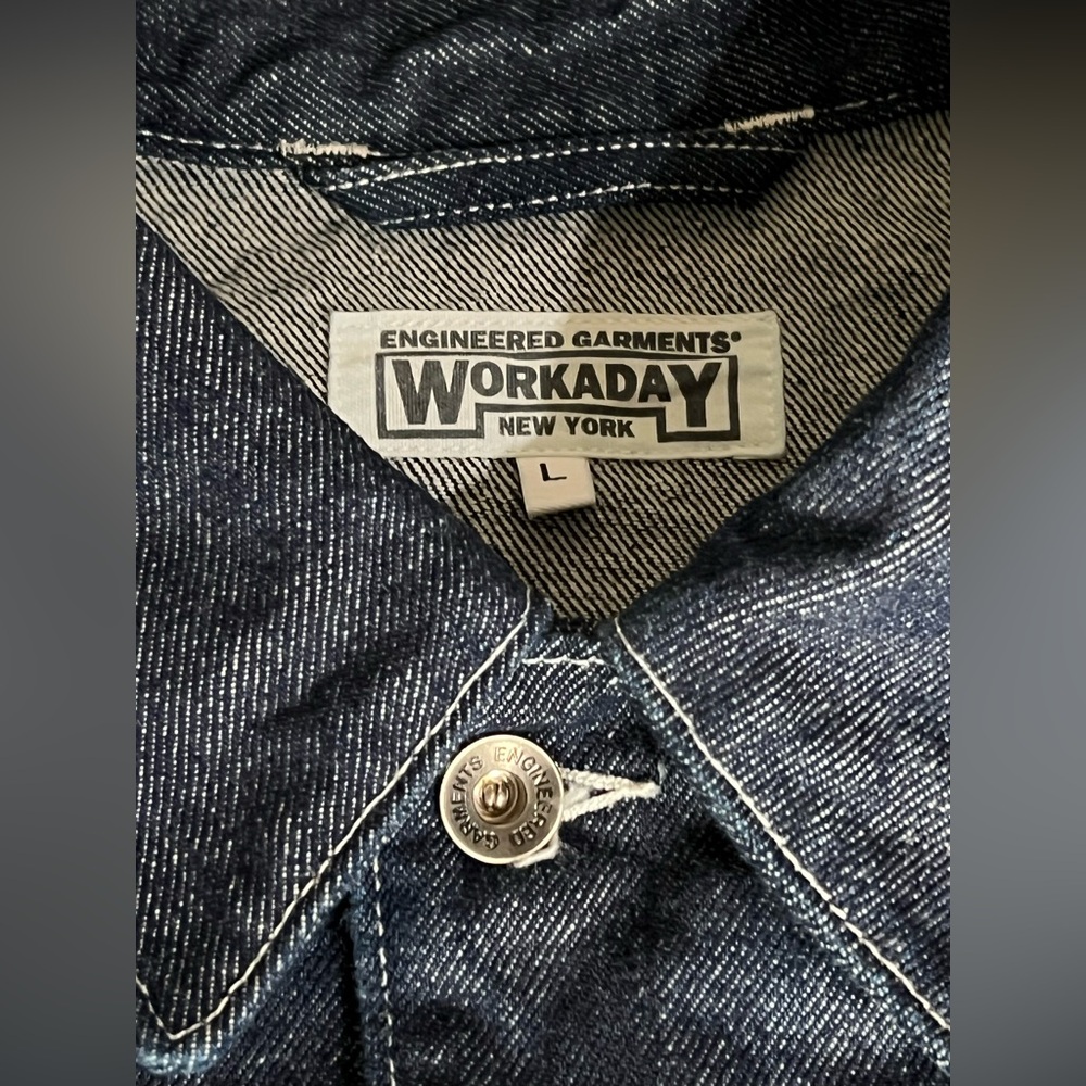 Engineered Garments Workaday Navy Denim Chore Sho… - image 3
